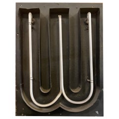 Large Vintage Neon Marquee Letter "M" or "W" from Pan American Auditorium