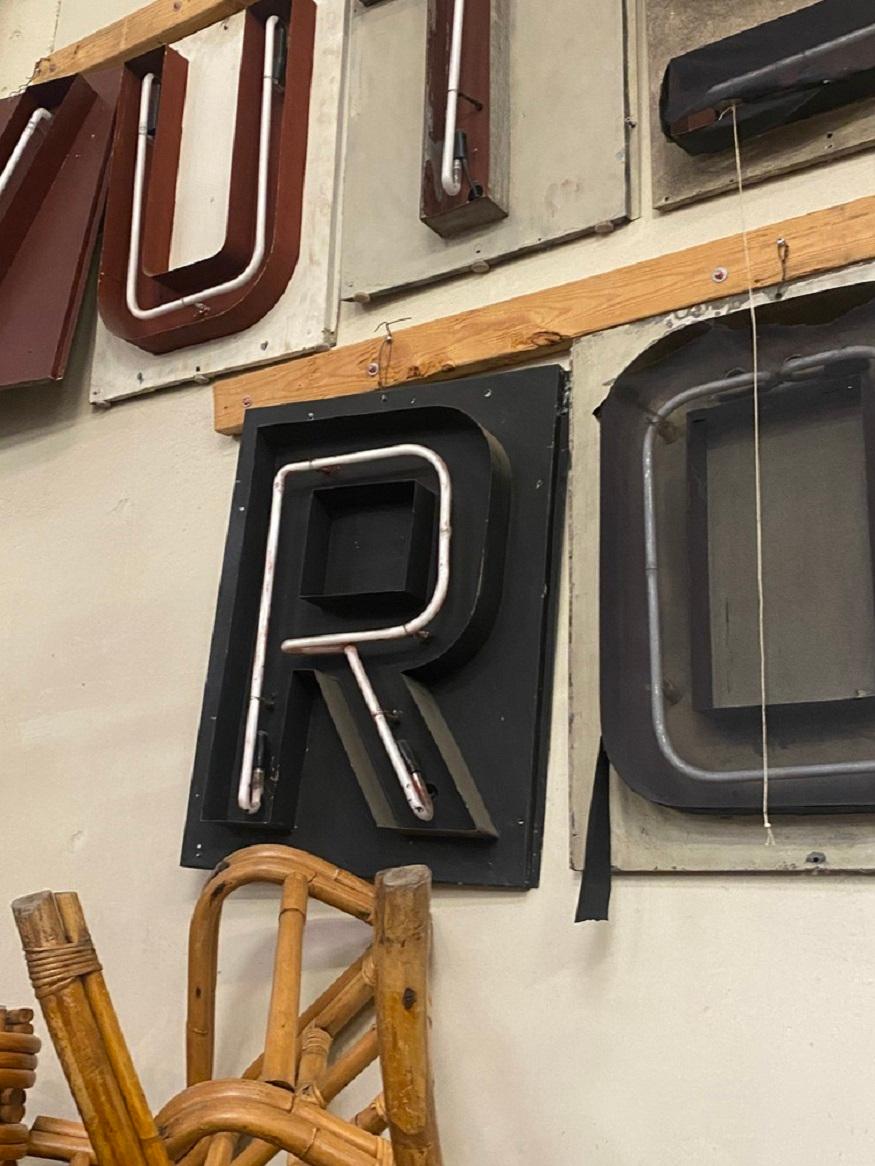 Large Vintage Neon Marquee Letter 