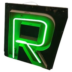 Large Vintage Neon Marquee Letter "R" From Pan American Auditorium