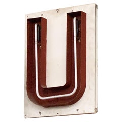 Large Vintage Neon Marquee Letter "U" From Pan American Auditorium