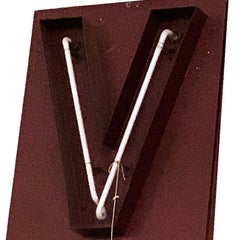 Large Vintage Neon Marquee Letter "V" From Pan-Pacific Auditorium