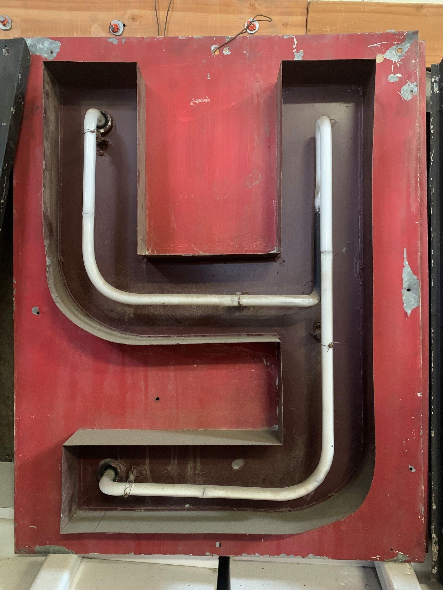 Mid-20th Century Large Vintage Neon Marquee Letter 