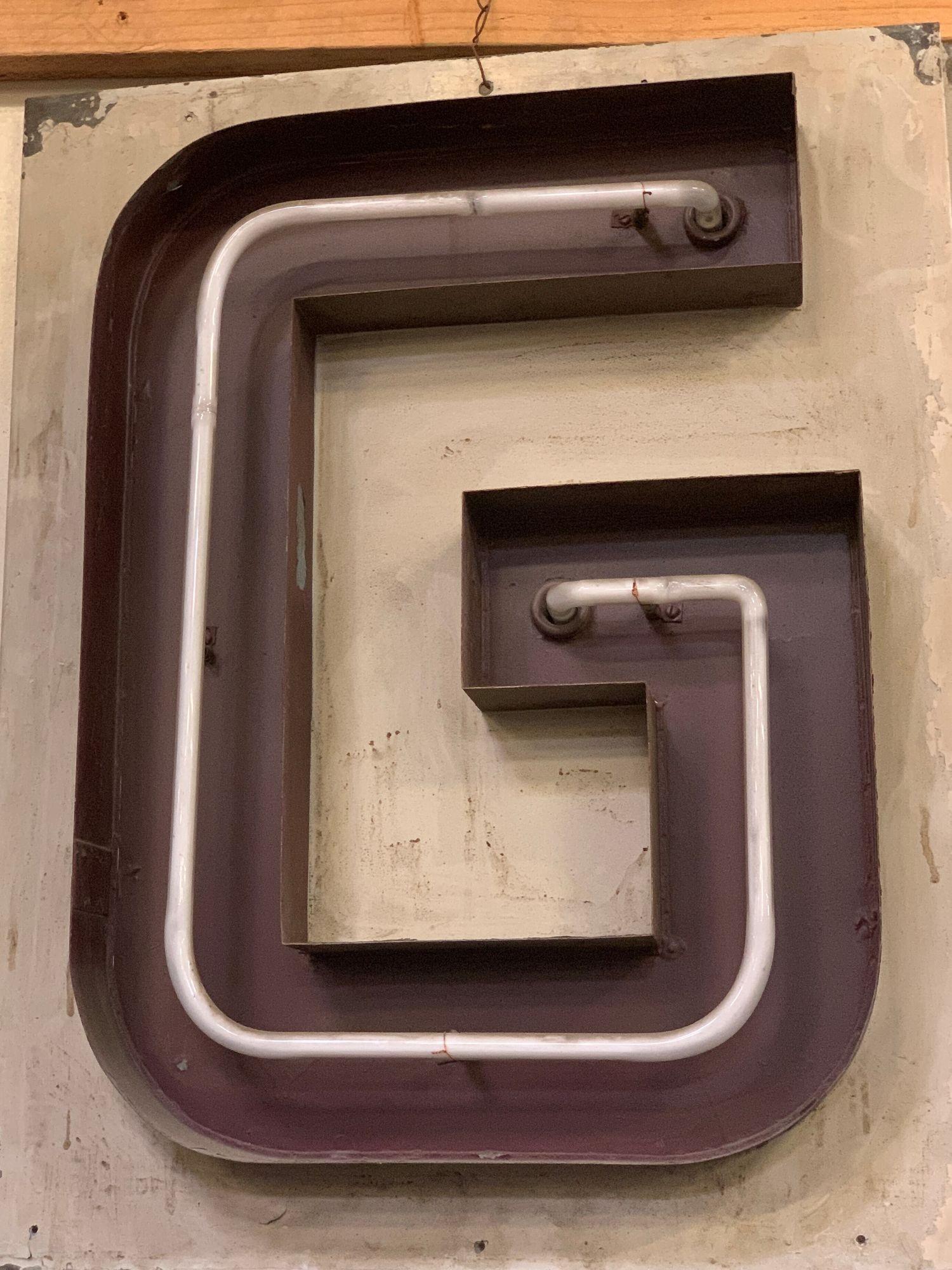 Own a piece of Los Angeles history. These large neon marquee letters came from the Iconic Pan-Pacific Auditorium in Los Angeles. They were installed there before the building got burnt. Each letter seats on a sheet metal frame, for protection, and