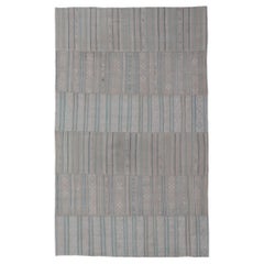 Large Vintage Neutral Paneled Kilim in Neutral Muted Tones 10'4" X16'8"