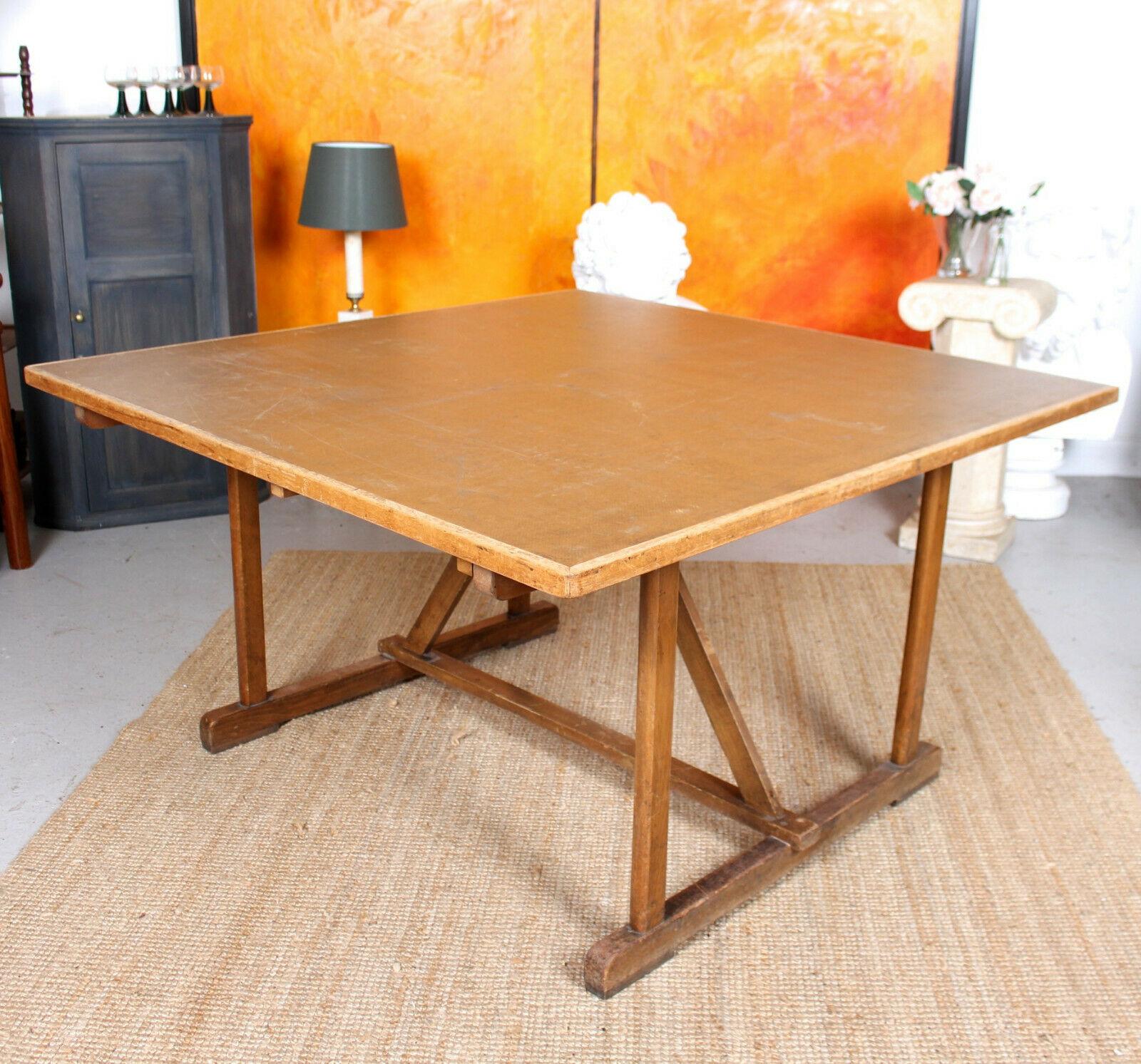 Large Vintage Oak Table Work Table Boardroom 2