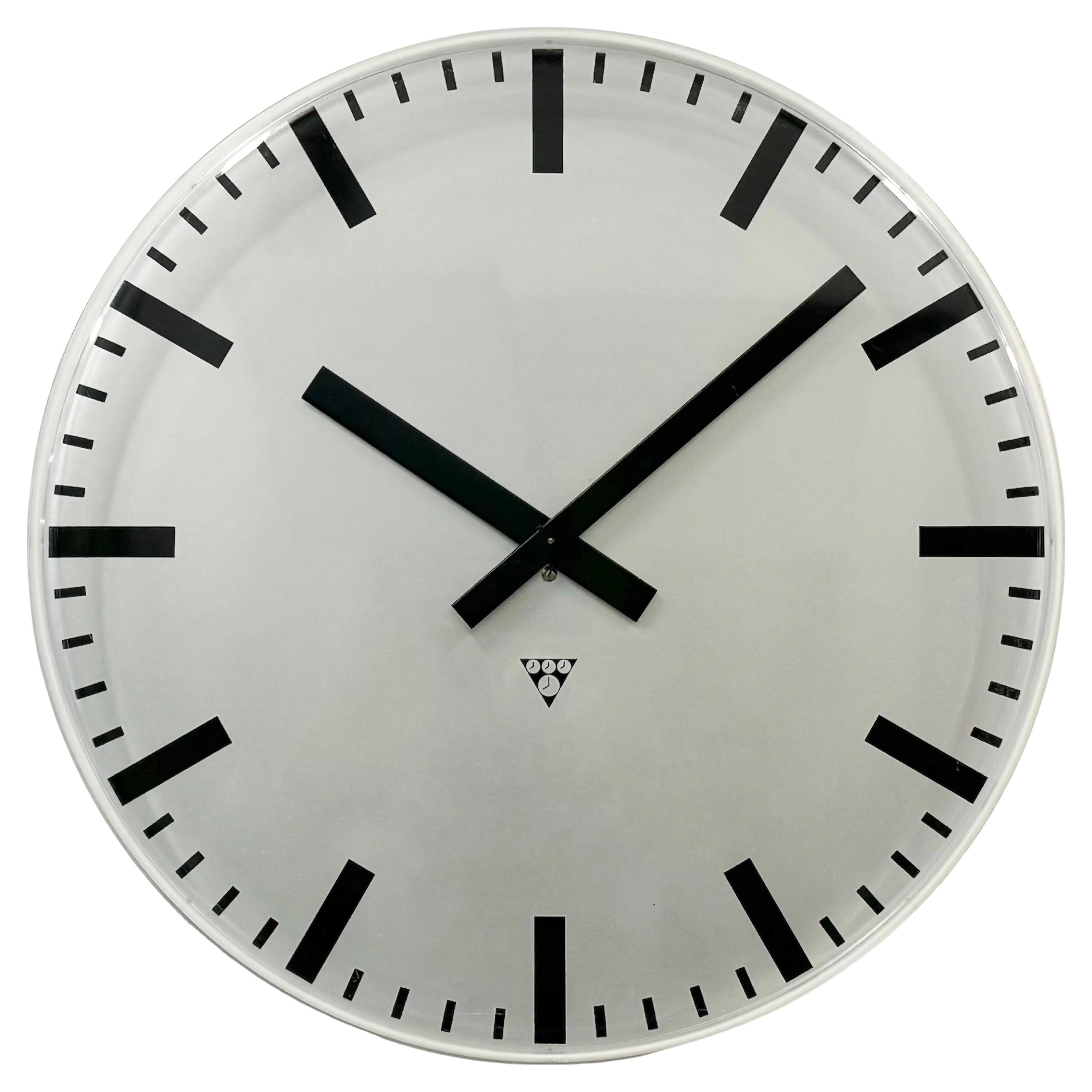 Large Vintage Office Wall Clock from Pragotron, 1980s For Sale