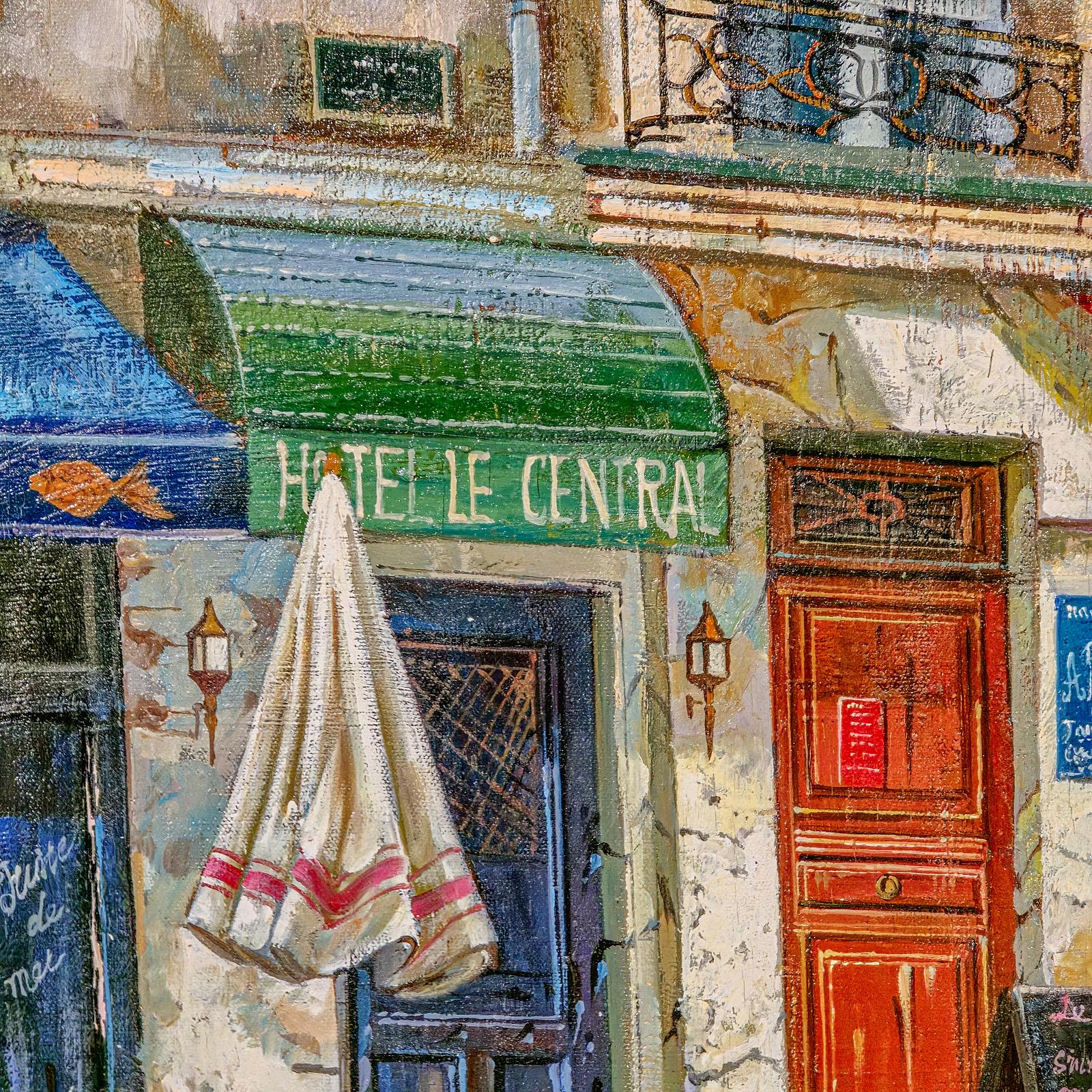 Large Vintage Oil on Canvas, Paris, Painting, Parisian Street Scene, Framed Art For Sale 1