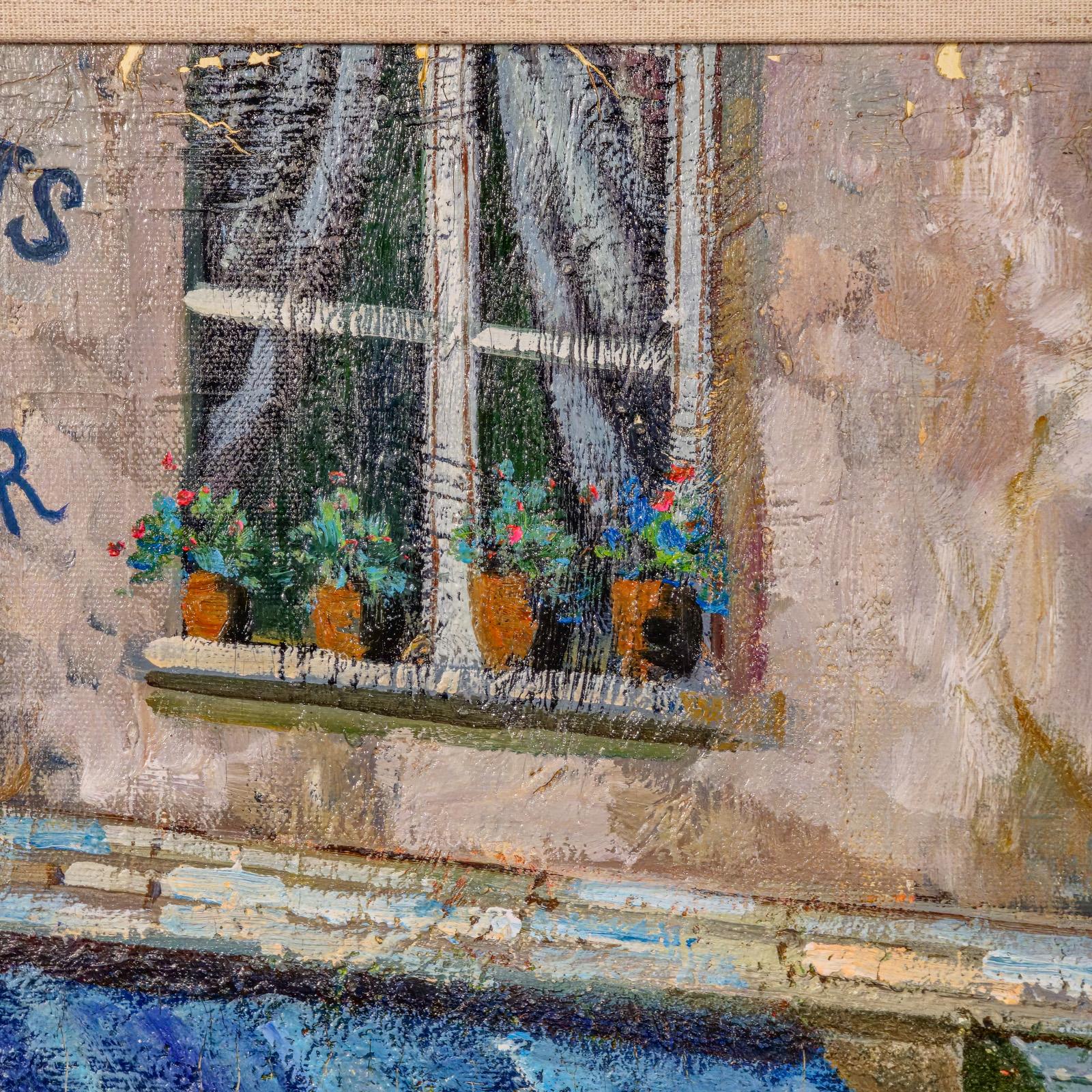 Grande huile sur toile, Paris, peinture, scène de rue parisienne, art encadré en vente 2
