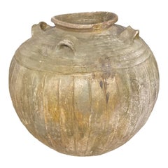 Large Vintage Olive and Grey Jardinière