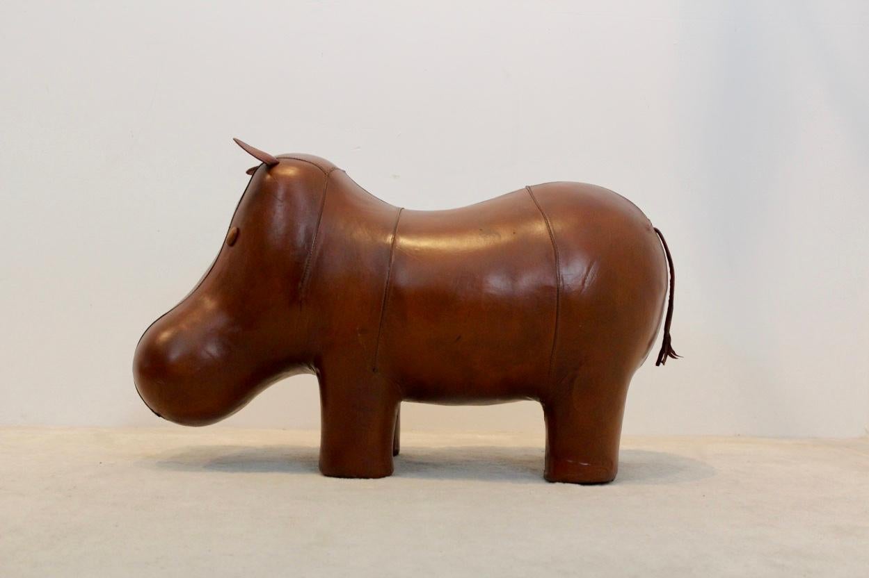 antique leather hippo