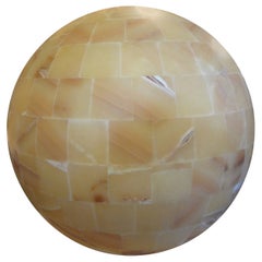 Grande lampada a sfera in onice vintage