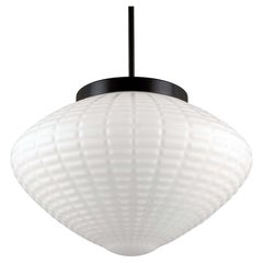 Large Vintage Opaline Glass Pendant Light, Prague, Czechoslovakia, late 1970s