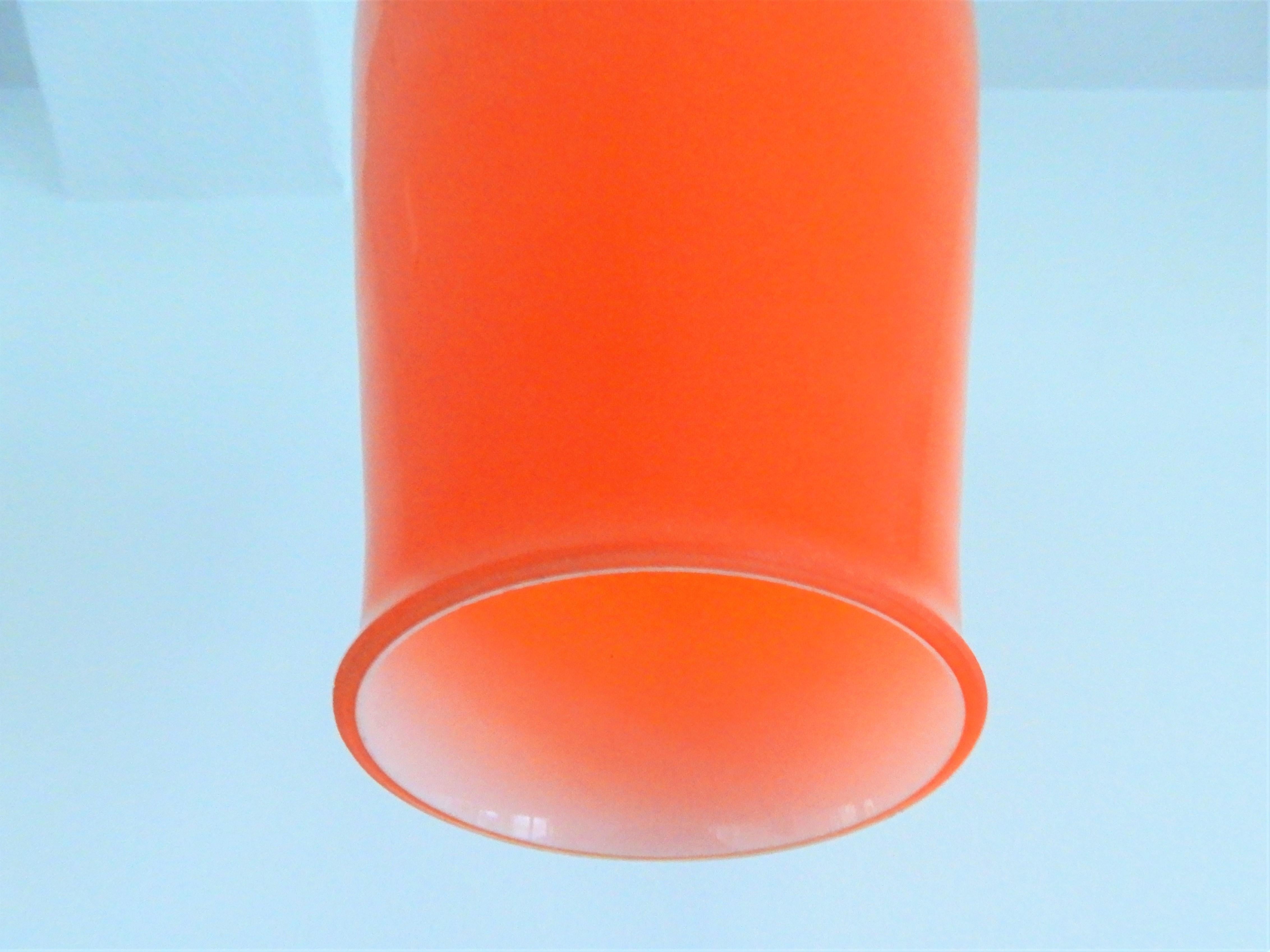 European Large Vintage Orange Glass Pendant Lamp, 1960s