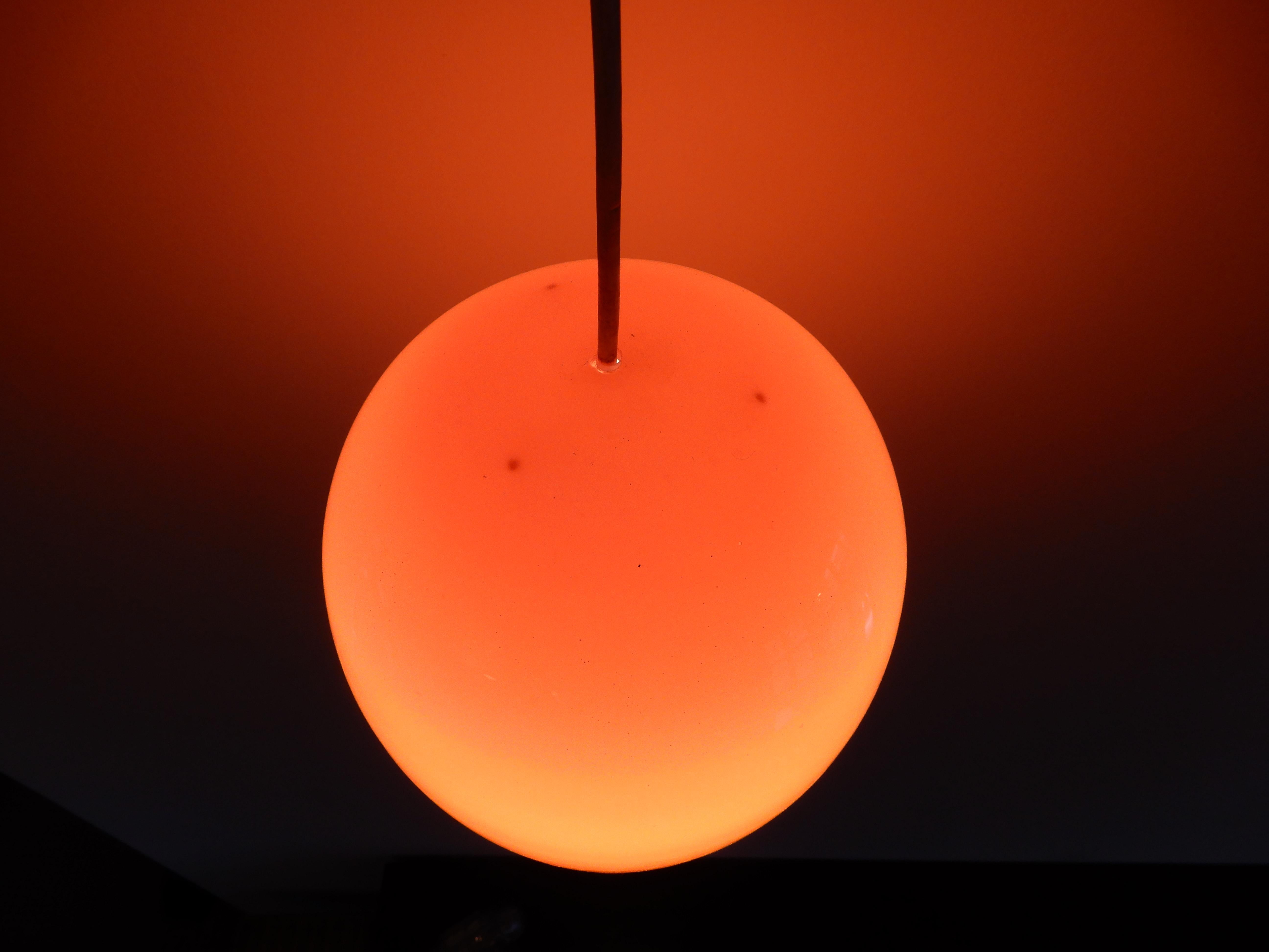 Mid-20th Century Large Vintage Orange Glass Pendant Lamp, 1960s