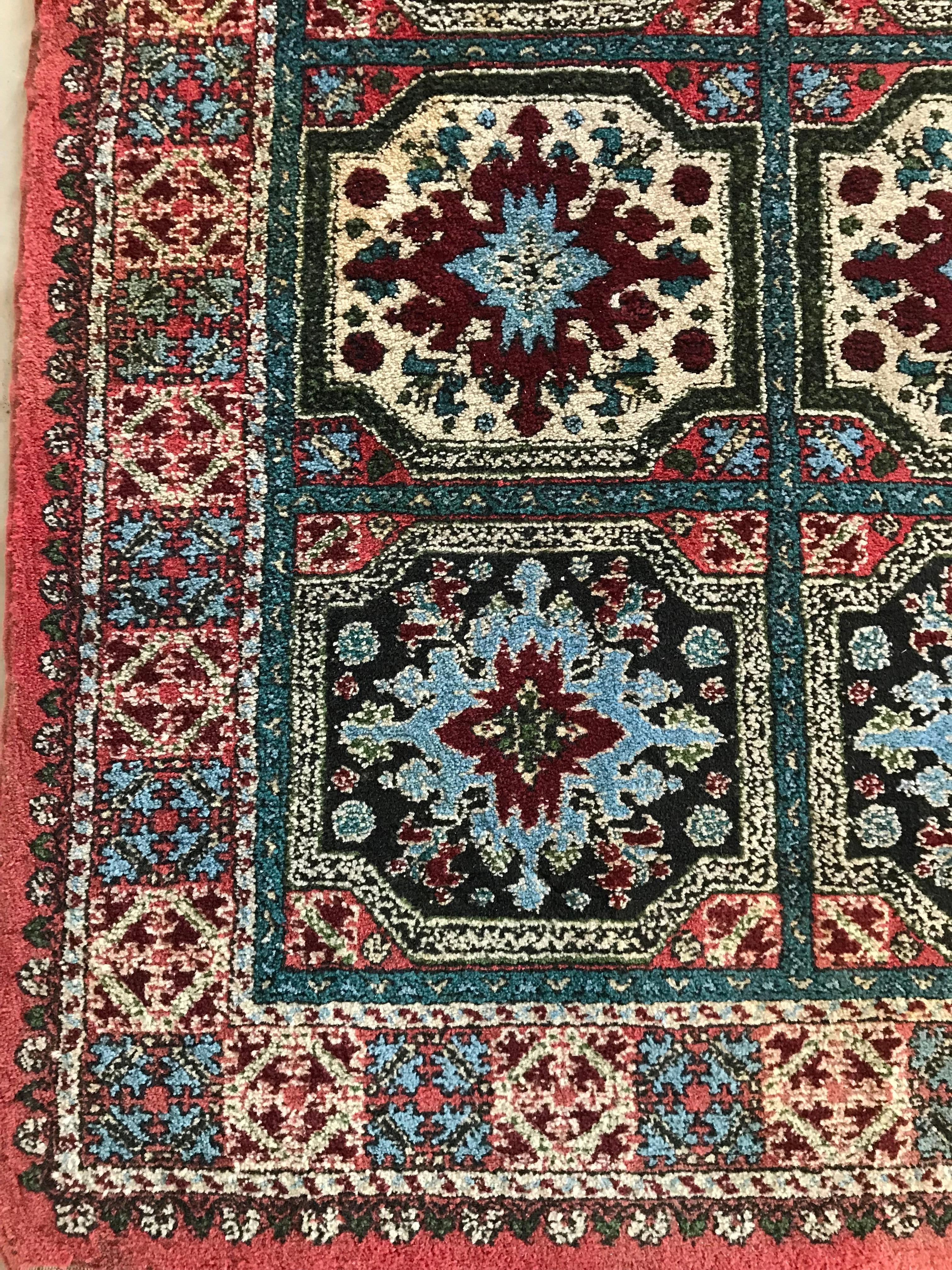 Tribal Large Vintage Oriental Berber Fields Rug Carpet Made in Morocco, 1970s For Sale