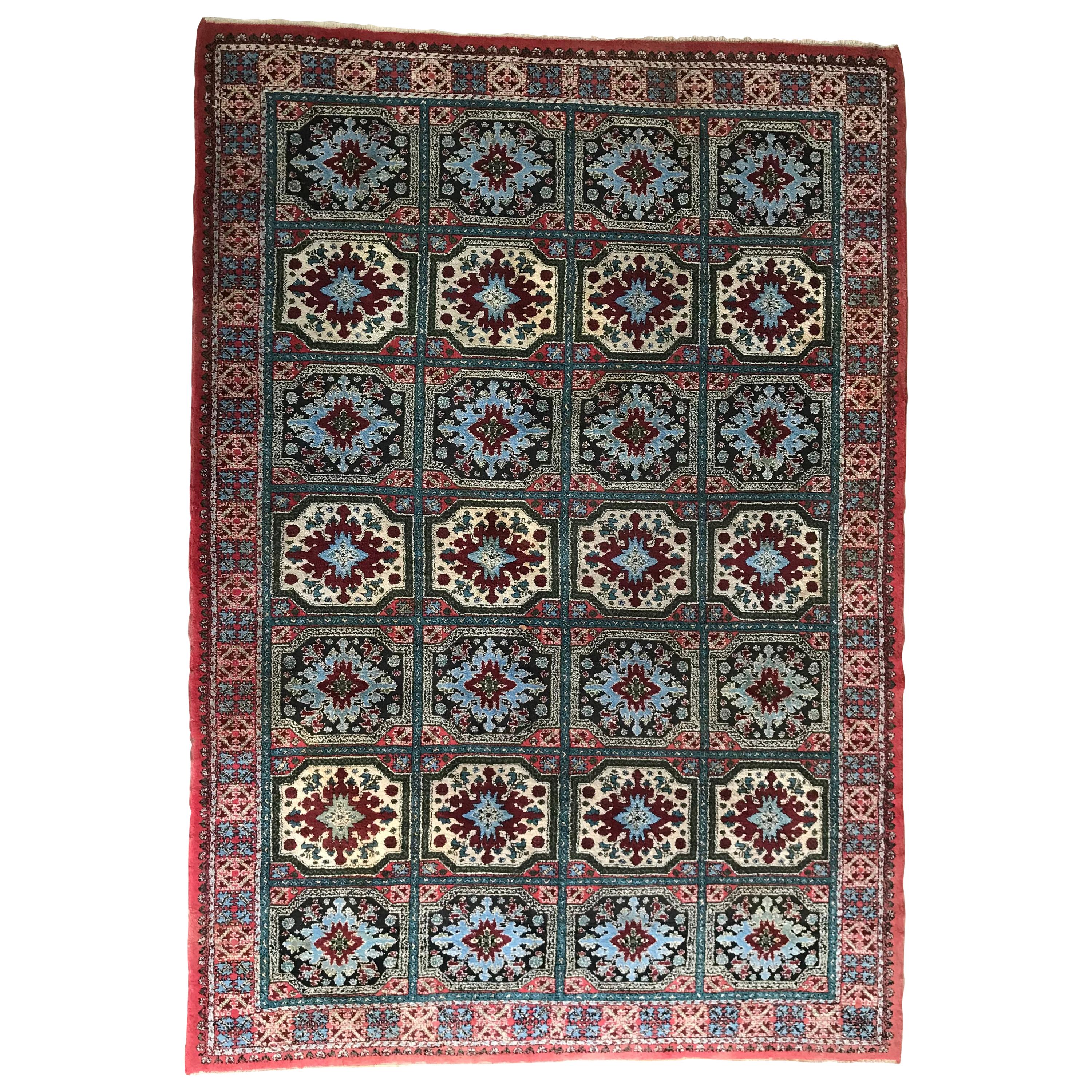 Large Vintage Oriental Berber Fields Rug Carpet Made in Morocco, 1970s For Sale