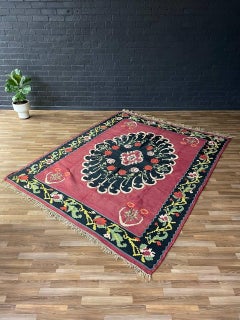 Large Vintage Oriental Hand Woven Wool Kilim Rug
