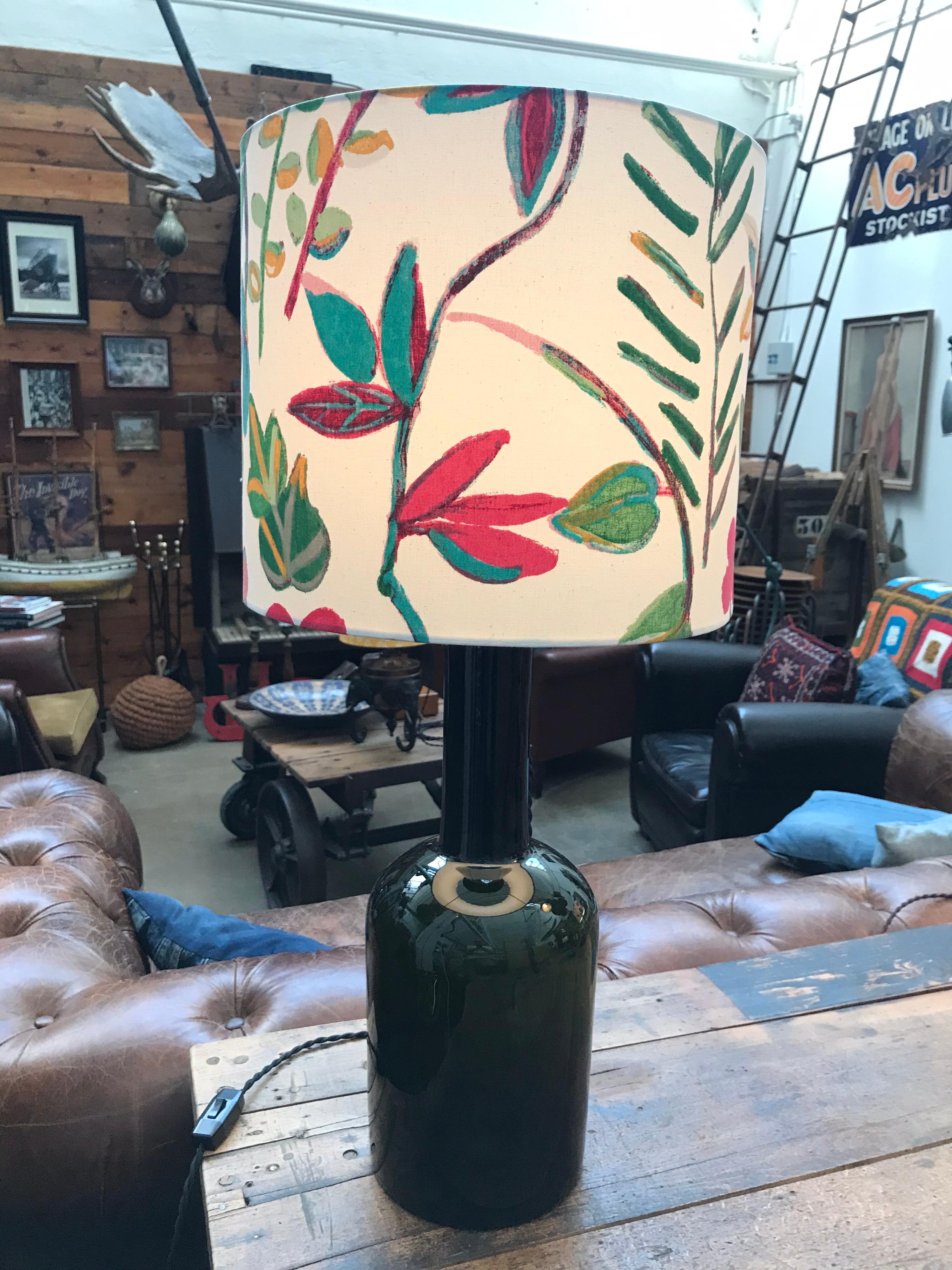 Large Vintage Otto Bauer Glass Vase Table Lamp 2
