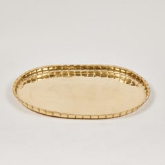 Large Vintage Oval Brass Tray
