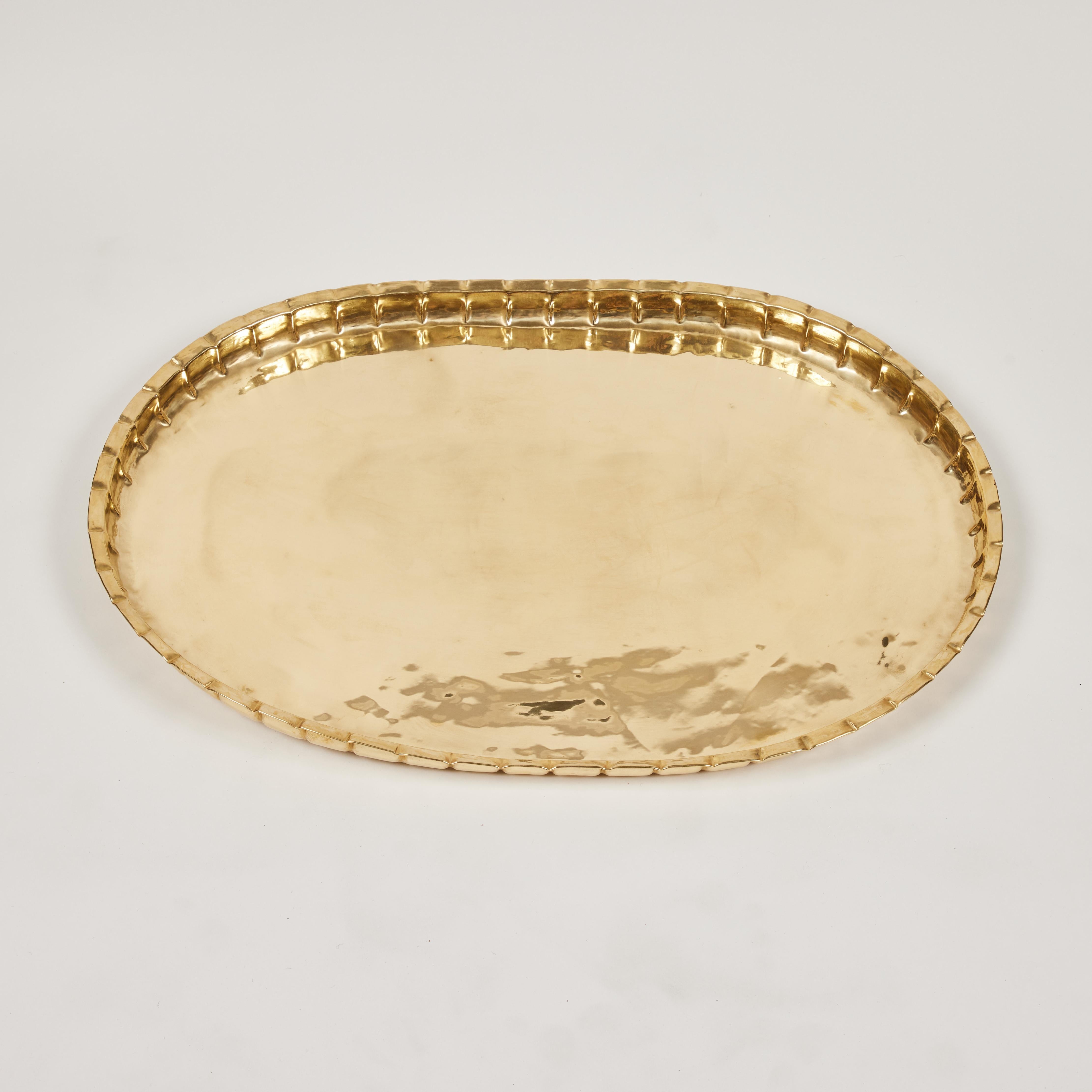 Large Vintage Oval Brass Tray 3