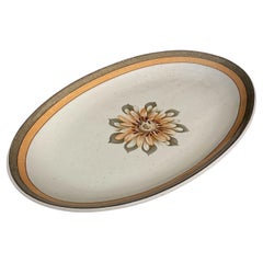 Large Vintage Oval Stoneware Serving Platter – CNP Vallée Pottery, 38 cm - 2Y399