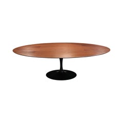 Large Used Oval Walnut 'Tulip' Dining Table by Eero Saarinen for Knoll Studio