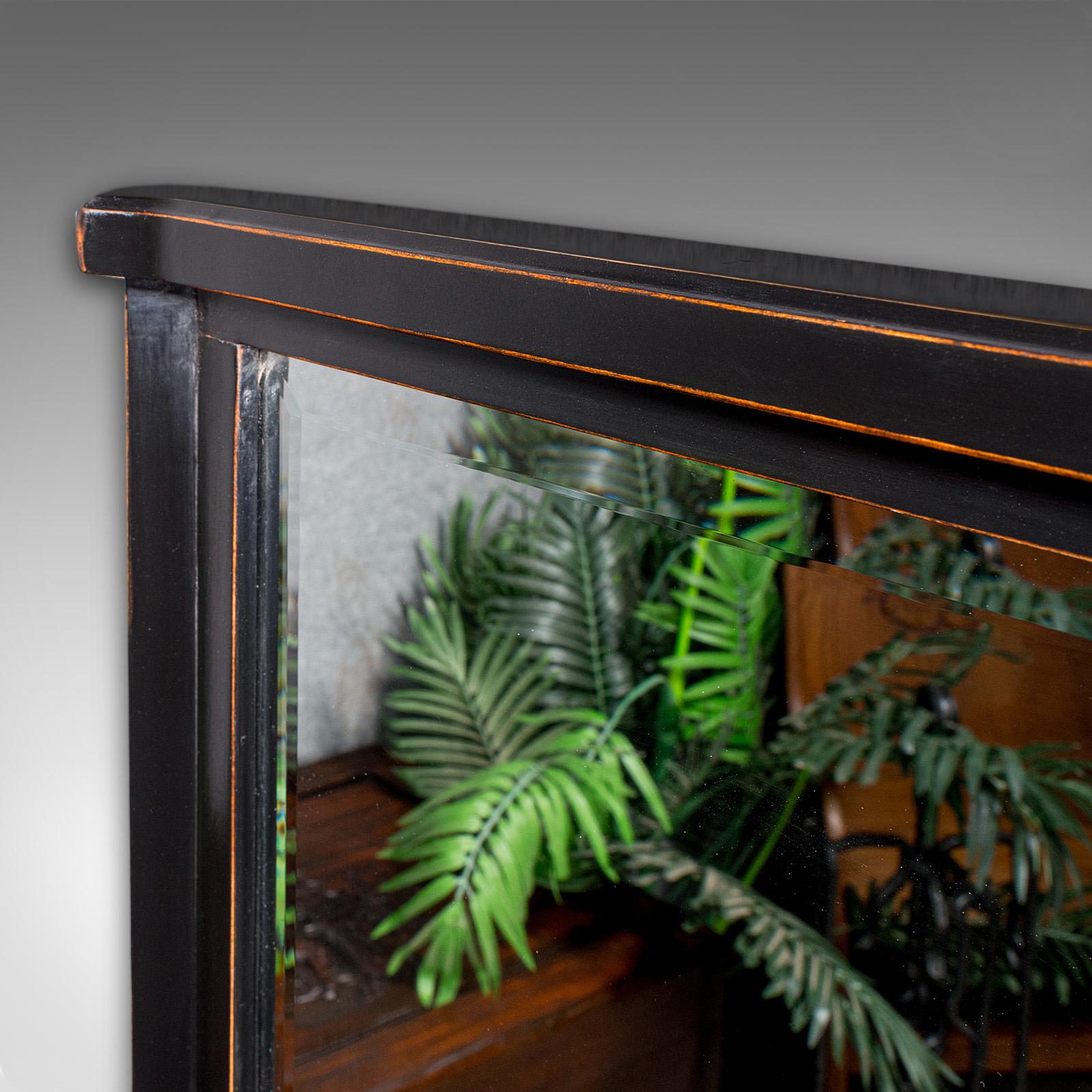 Large Vintage Overmantle Mirror, English, Ebonised Beech, Hall, Dressing Room (Britisch) im Angebot