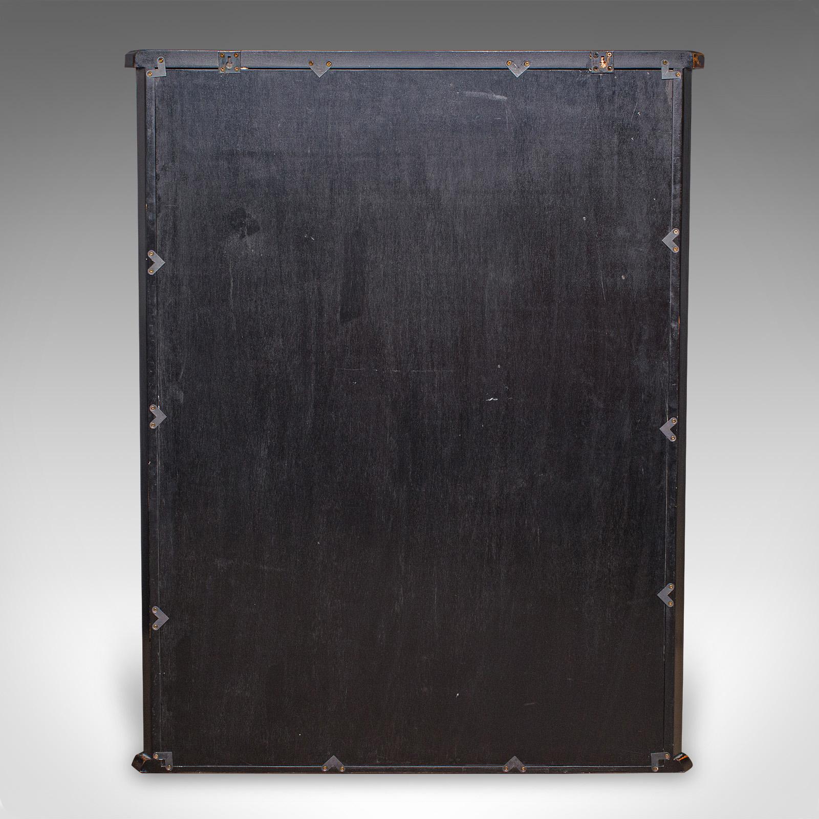 Large Vintage Overmantle Mirror, English, Ebonised Beech, Hall, Dressing Room (Glas) im Angebot