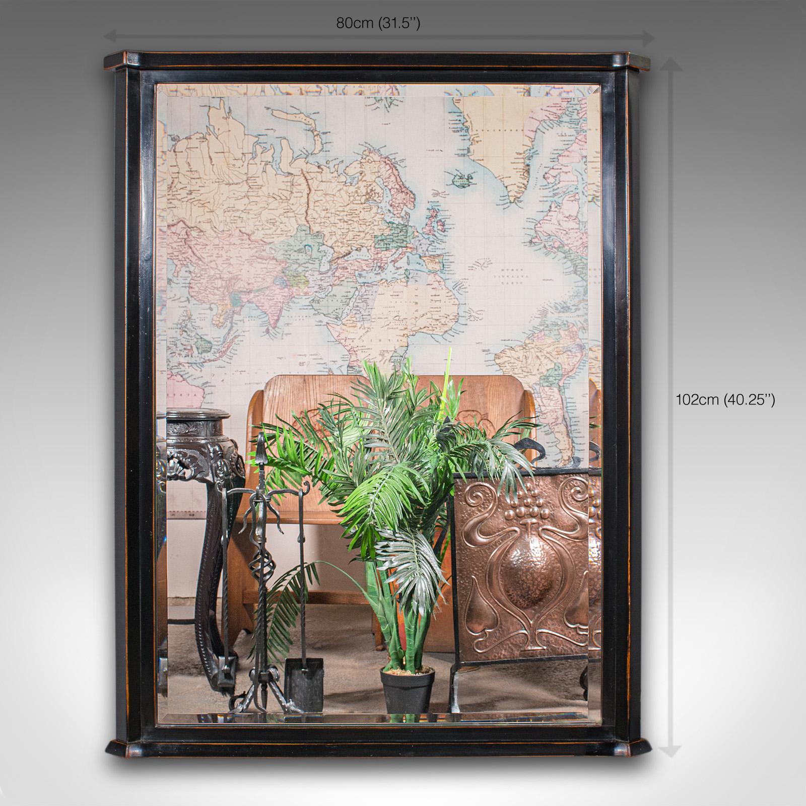 Large Vintage Overmantle Mirror, English, Ebonised Beech, Hall, Dressing Room im Angebot 1