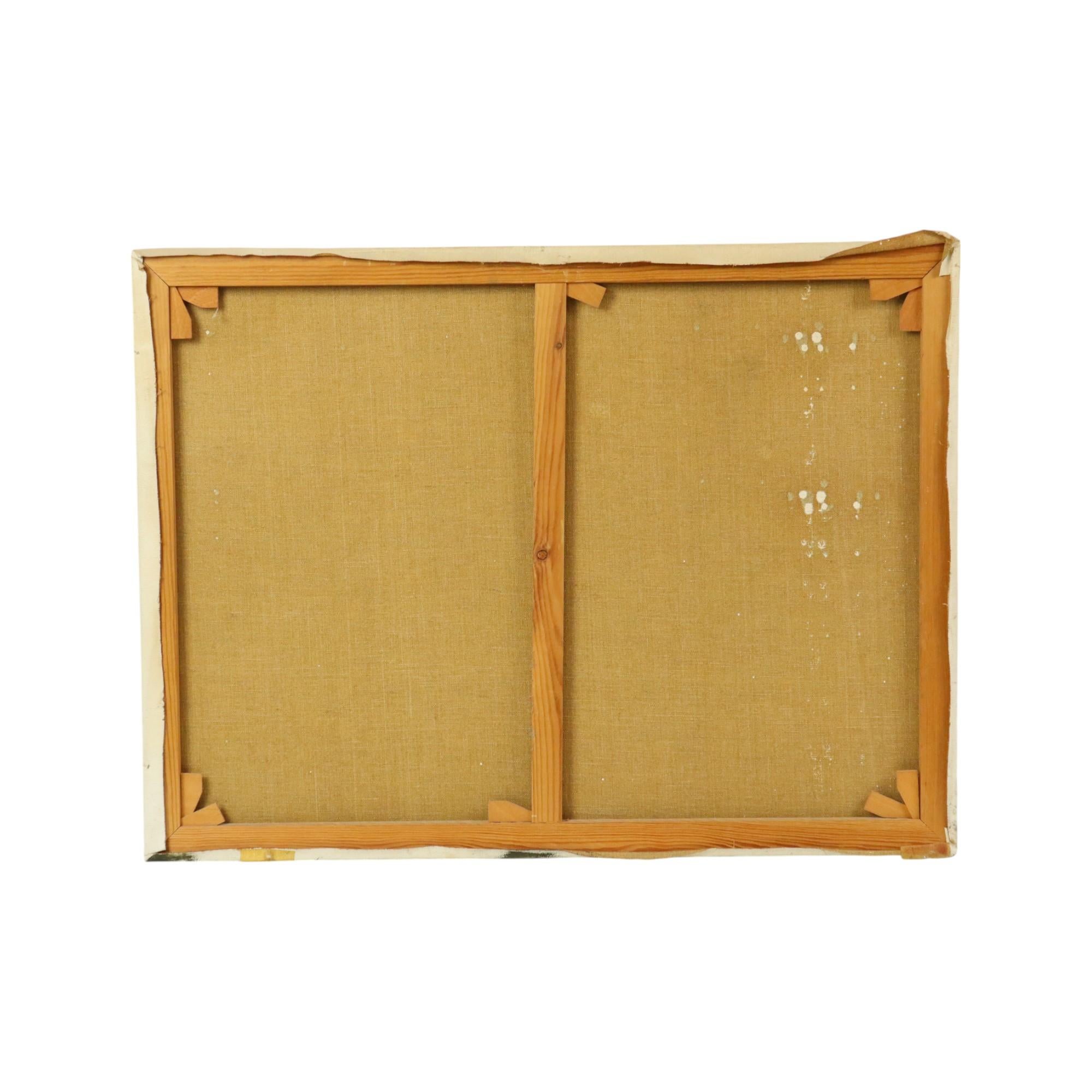 Großes Vintage-Gemälde auf Leinwand, Perspektive Bäume, signiert im Angebot 8