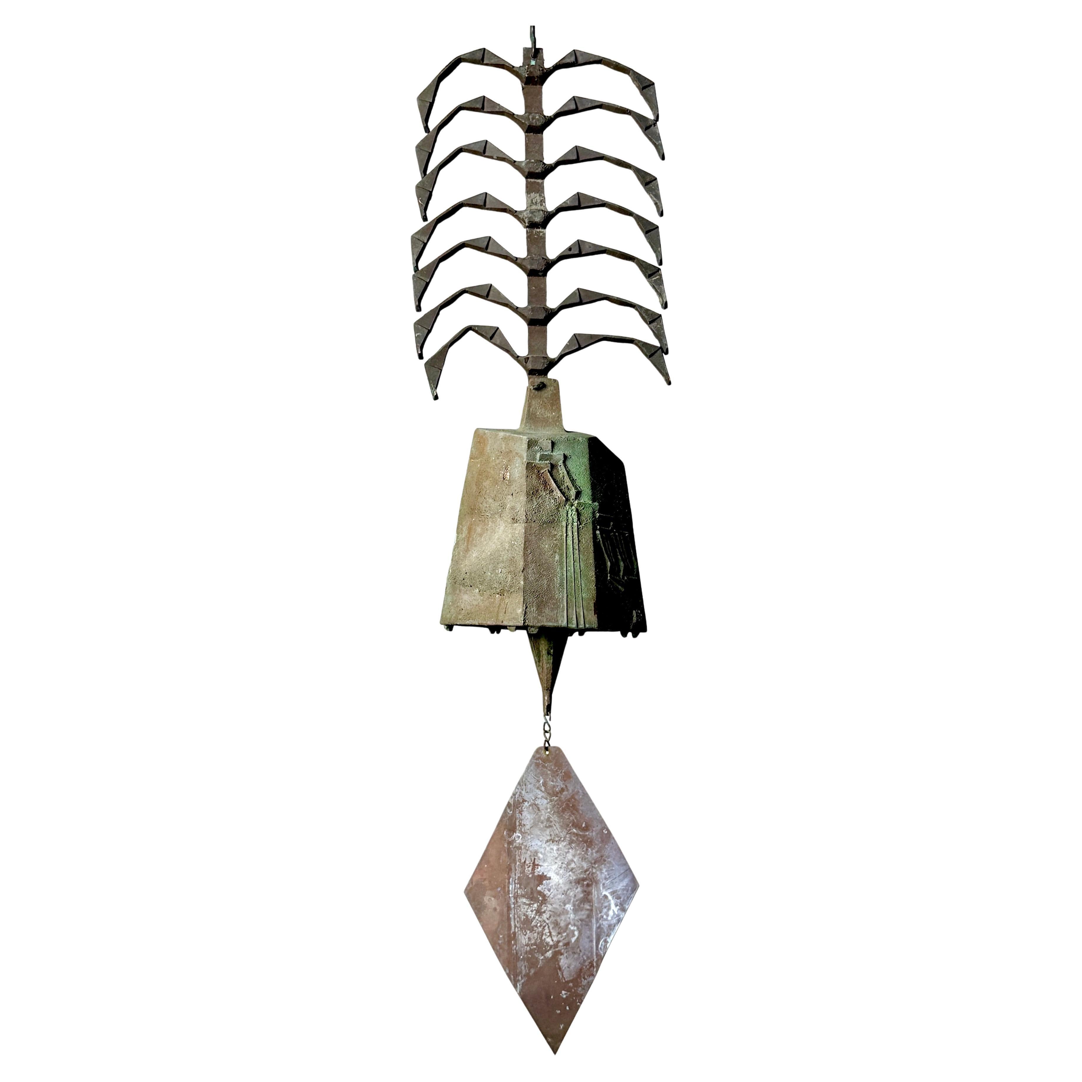 Large Vintage Paolo Soleri Brutalist Bronze Rib Cage Wind Bell Arcosanti 1970s