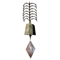 Gran Campana de Viento Arcosanti Vintage Paolo Soleri Brutalista de Bronce de los años 70