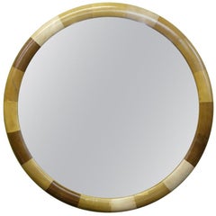 Large Vintage Patchwork Leather Framed Mirror