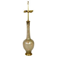 Large Vintage Pearl Glass Lace Amphora Table Lamp