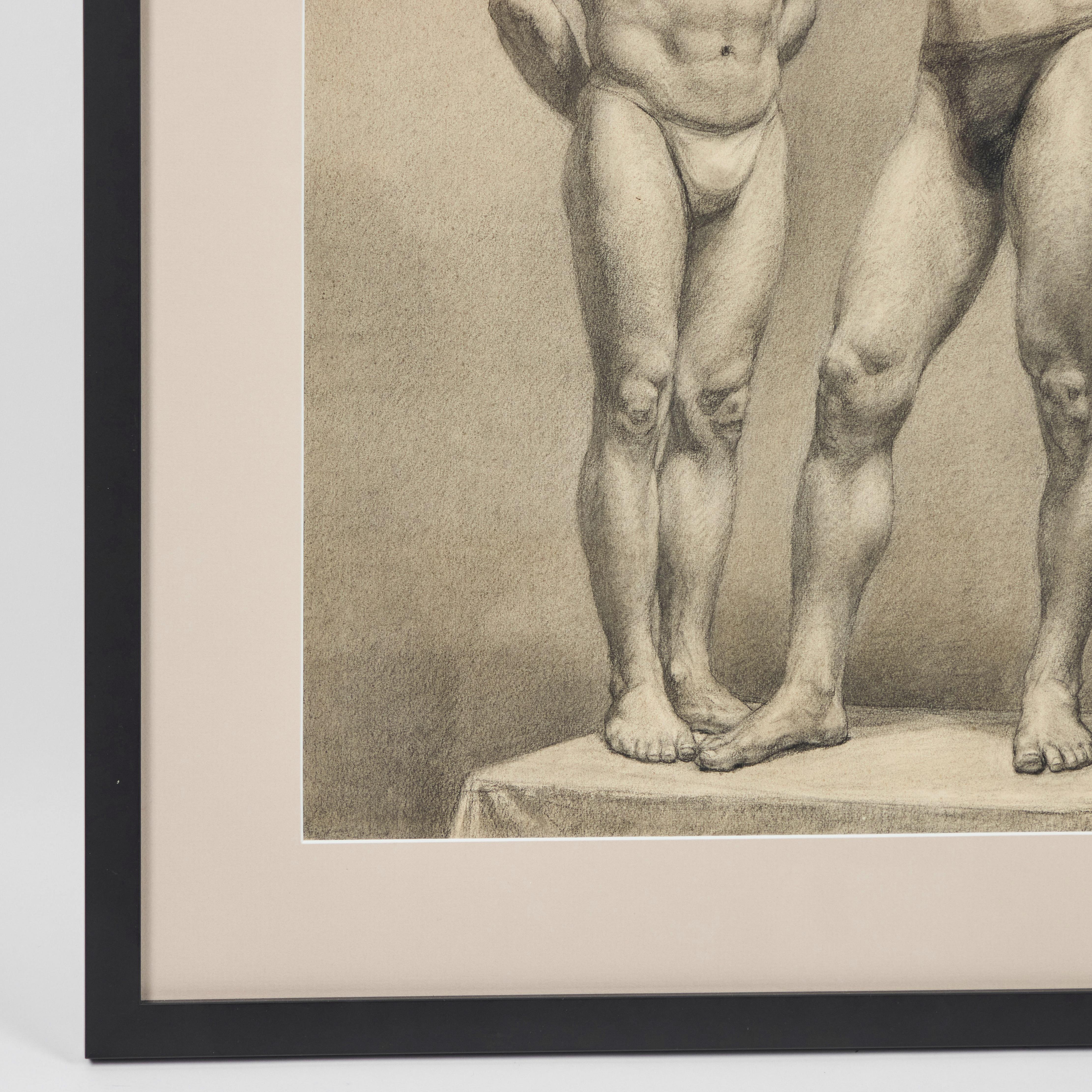 Large Vintage Pencil Drawing, Signed by Russian Artist Tumakov, '49 For Sale 1