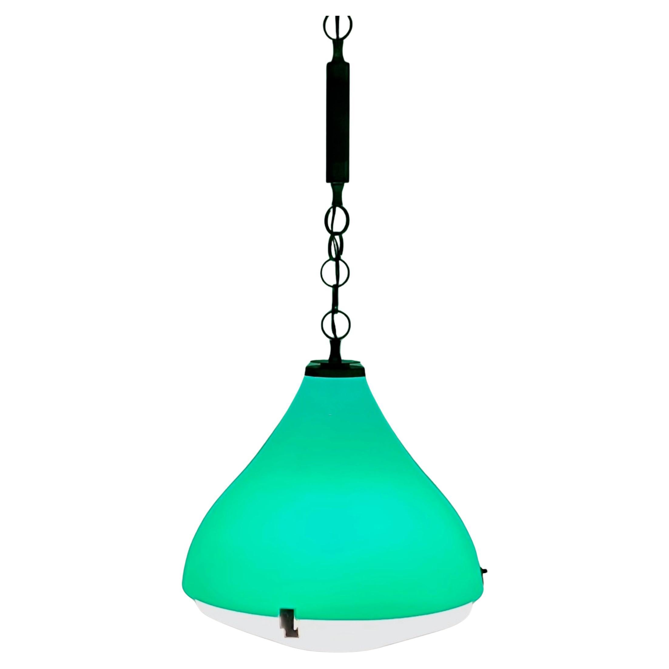 Large Vintage Pendant Lamp in Green made in Italy, 1960s  For Sale