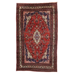 Large Vintage Persian Hamadan Rug, Timeless Elegance Meets Victorian Charm 