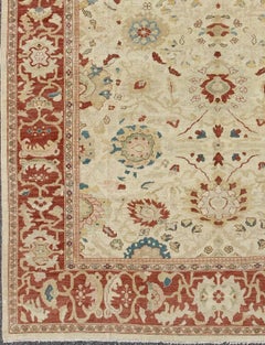 Grande tappeto persiano vintage Sultanabad Rugs con disegno all-over su sfondo avorio