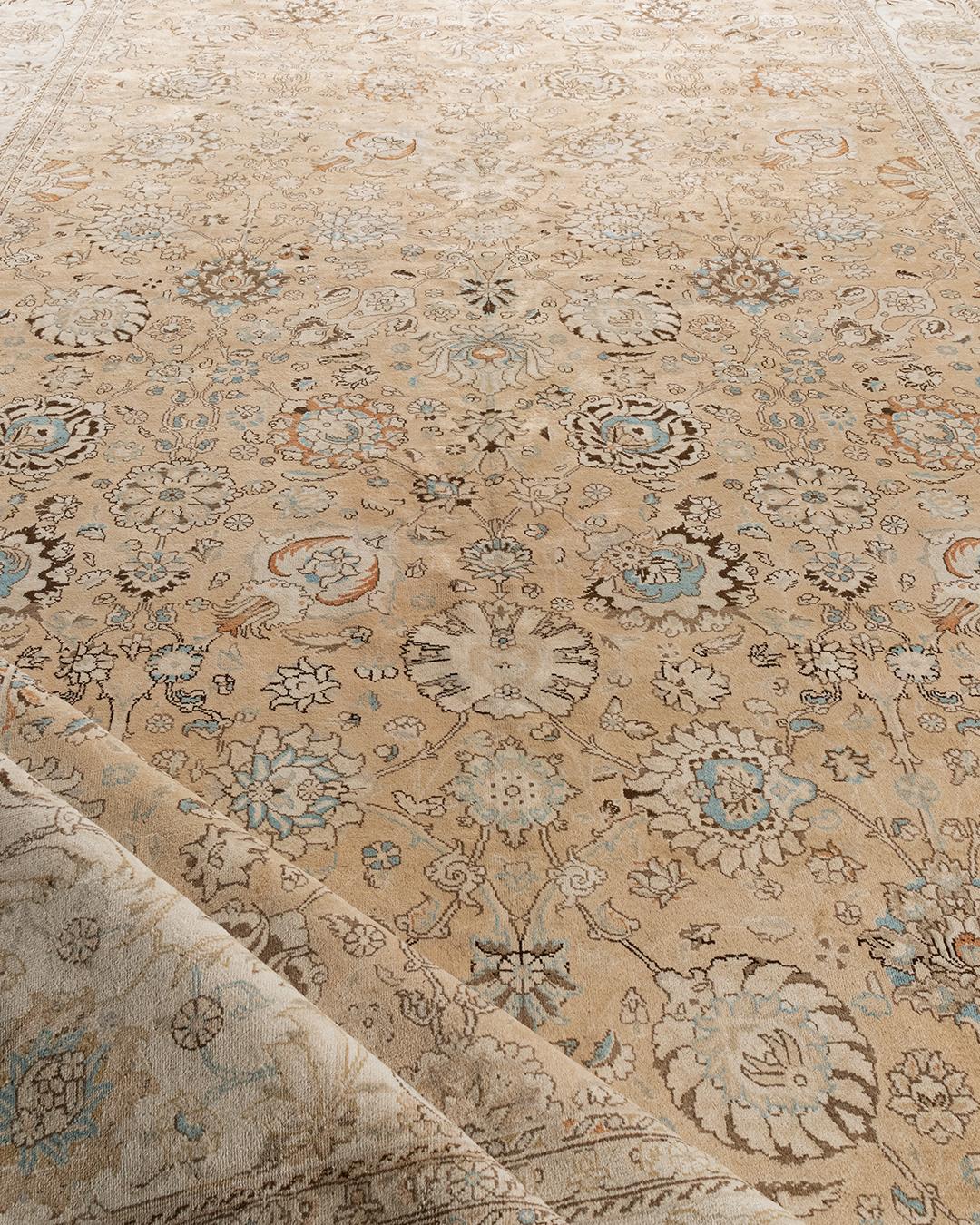 Persiano Grande tappeto persiano Tabriz vintage, 1920 circa  10'5 x 15'6 in vendita