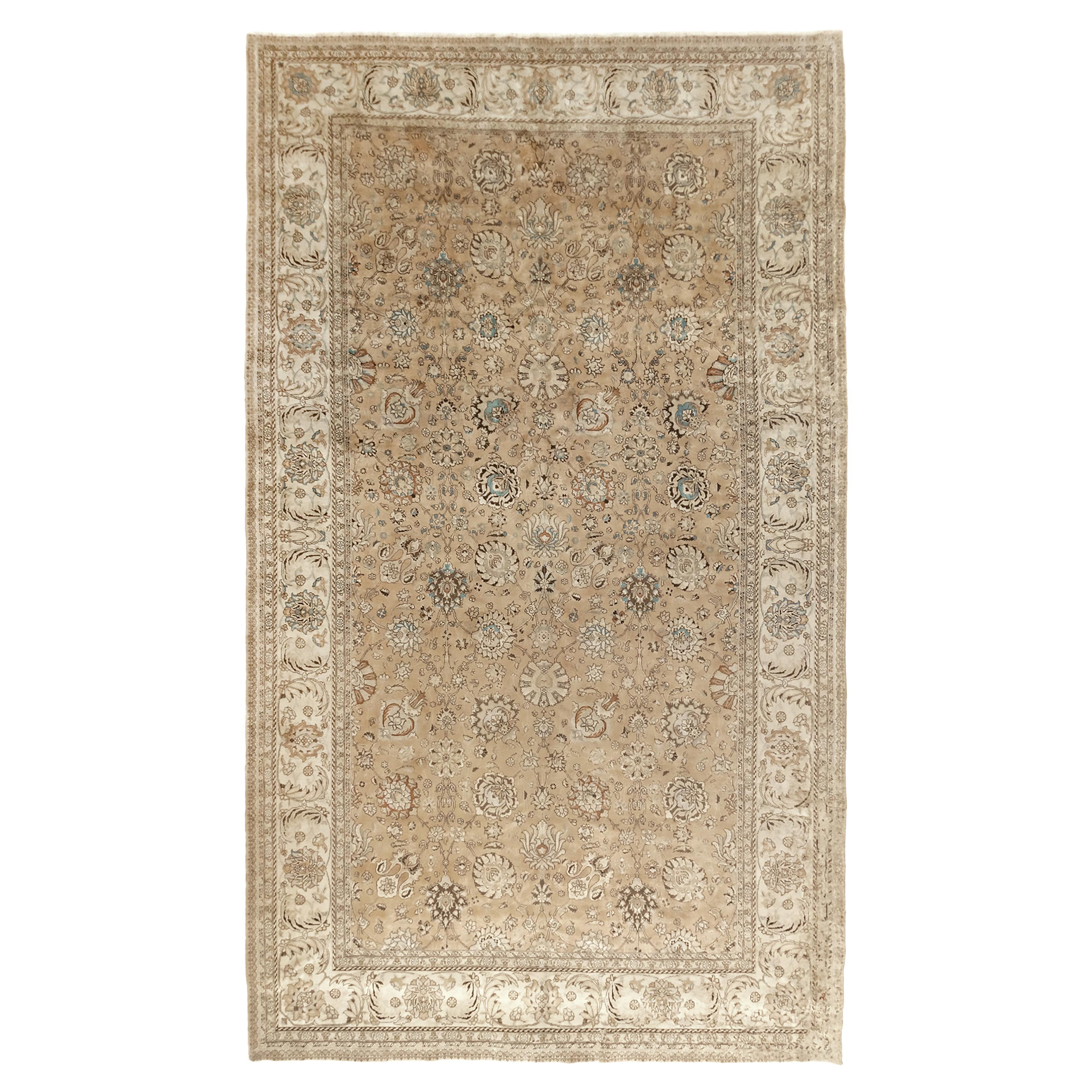Grand tapis persan vintage de Tabriz, vers 1920  10'5 x 15'6 pouces