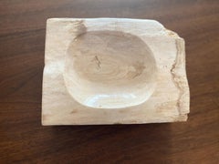 Grand cendrier vintage en bois pétrifié