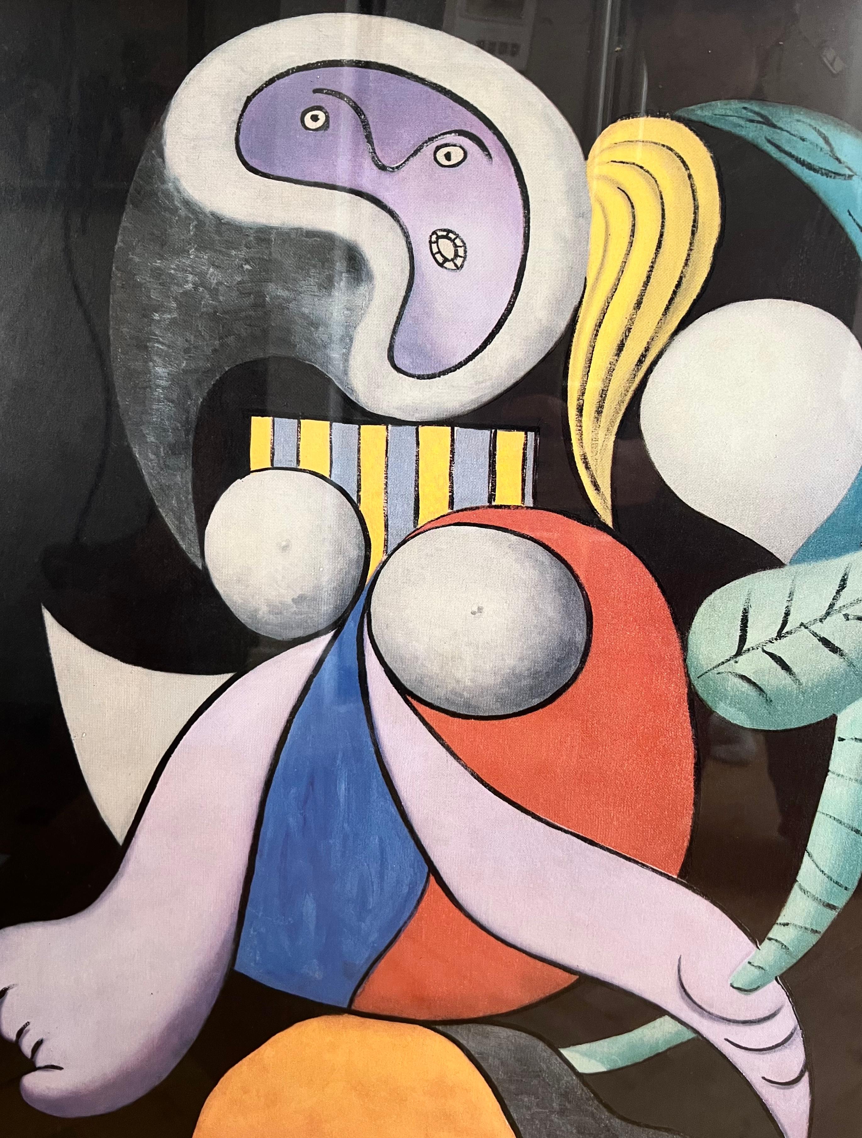 Large Vintage Picasso Exhibition Poster, beind glass, Basel 1981 In Good Condition For Sale In View Park, CA