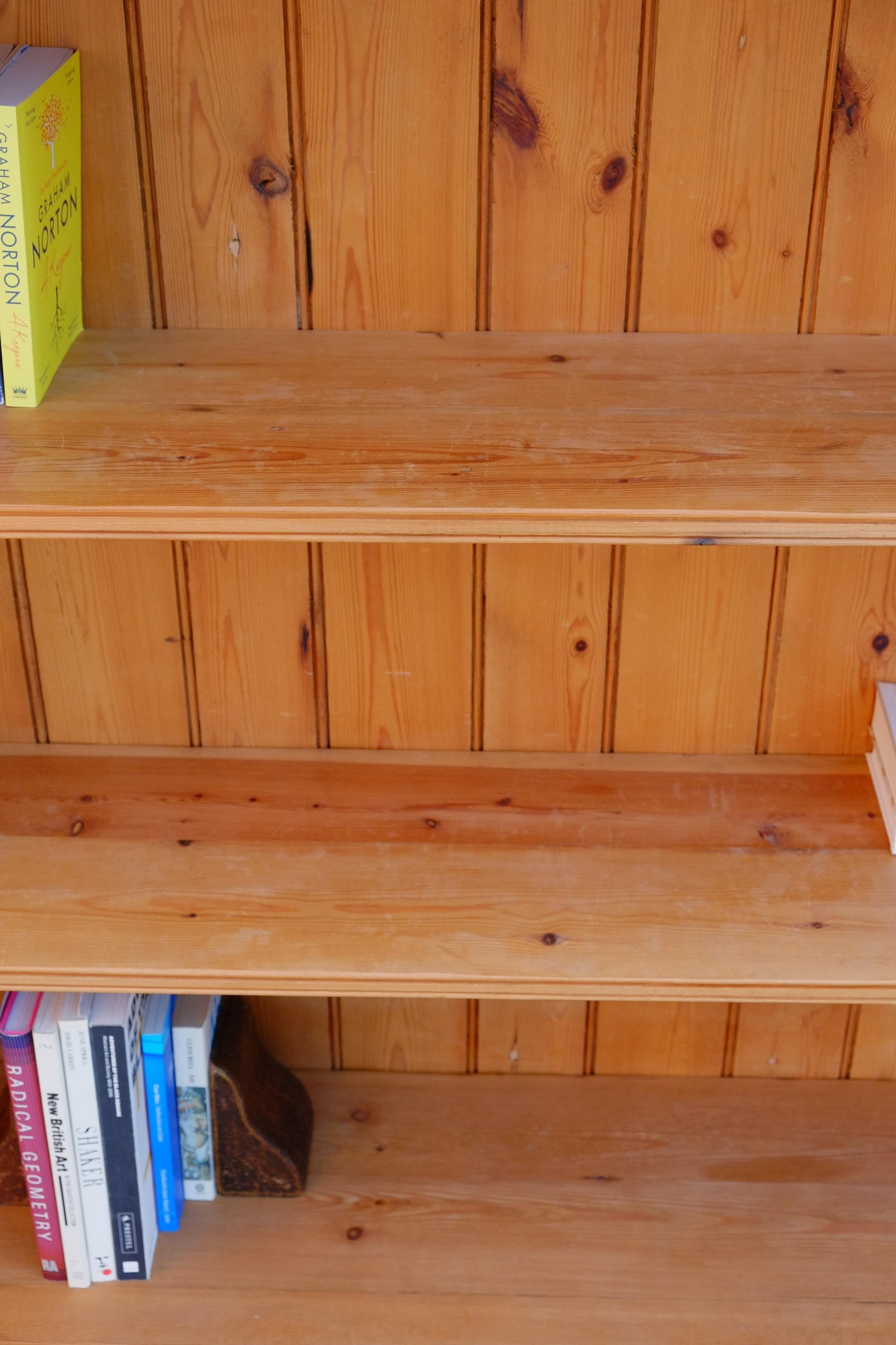 Late 20th Century Large Vintage Pine Bookcase  For Sale