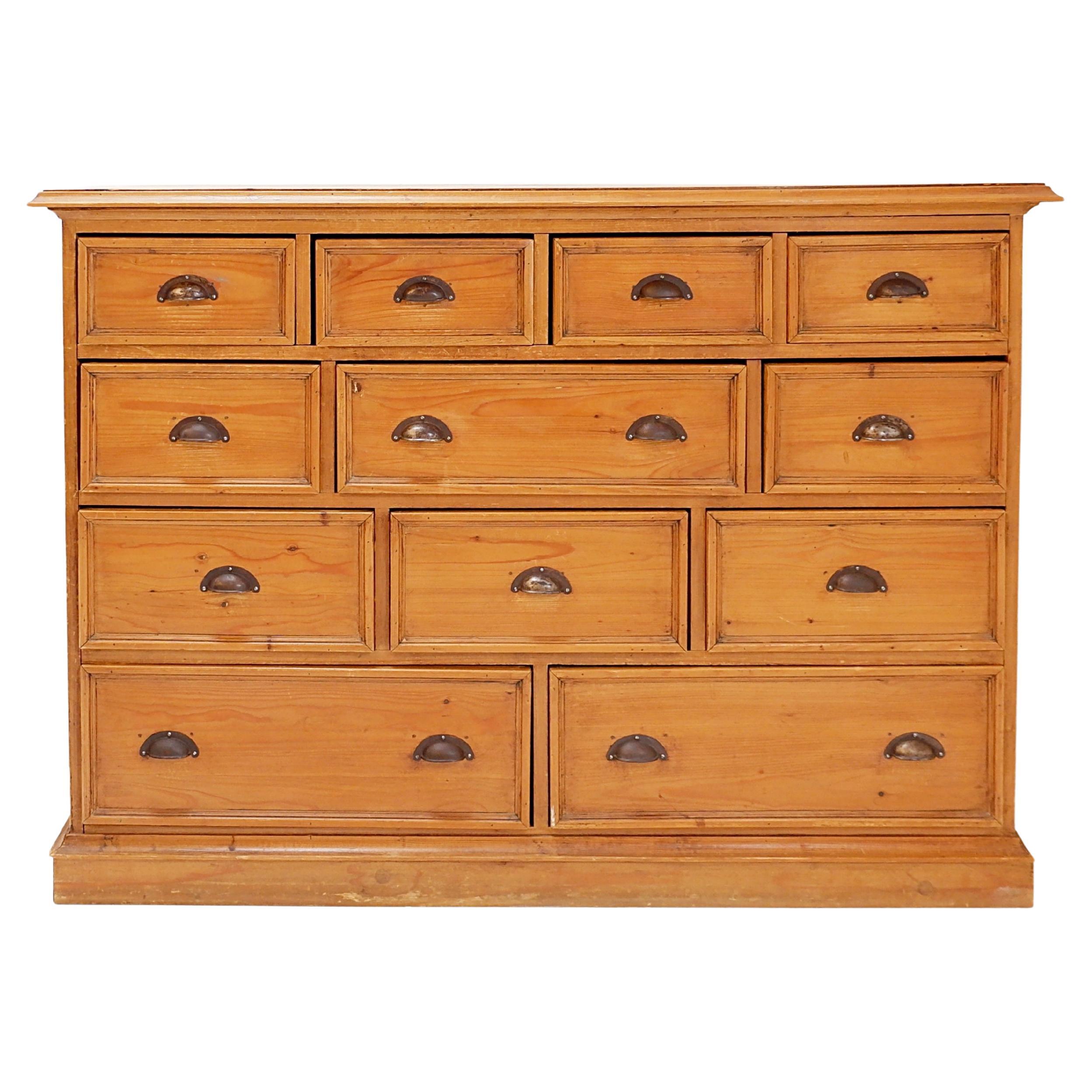 Large Vintage Pine Haberdashery Cabinet or Shop Cabinet, 1950s