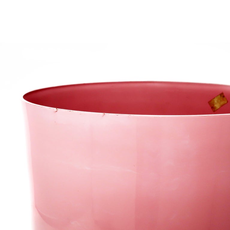 Large Vintage Pink Kartell Trash Can or Planter at 1stDibs