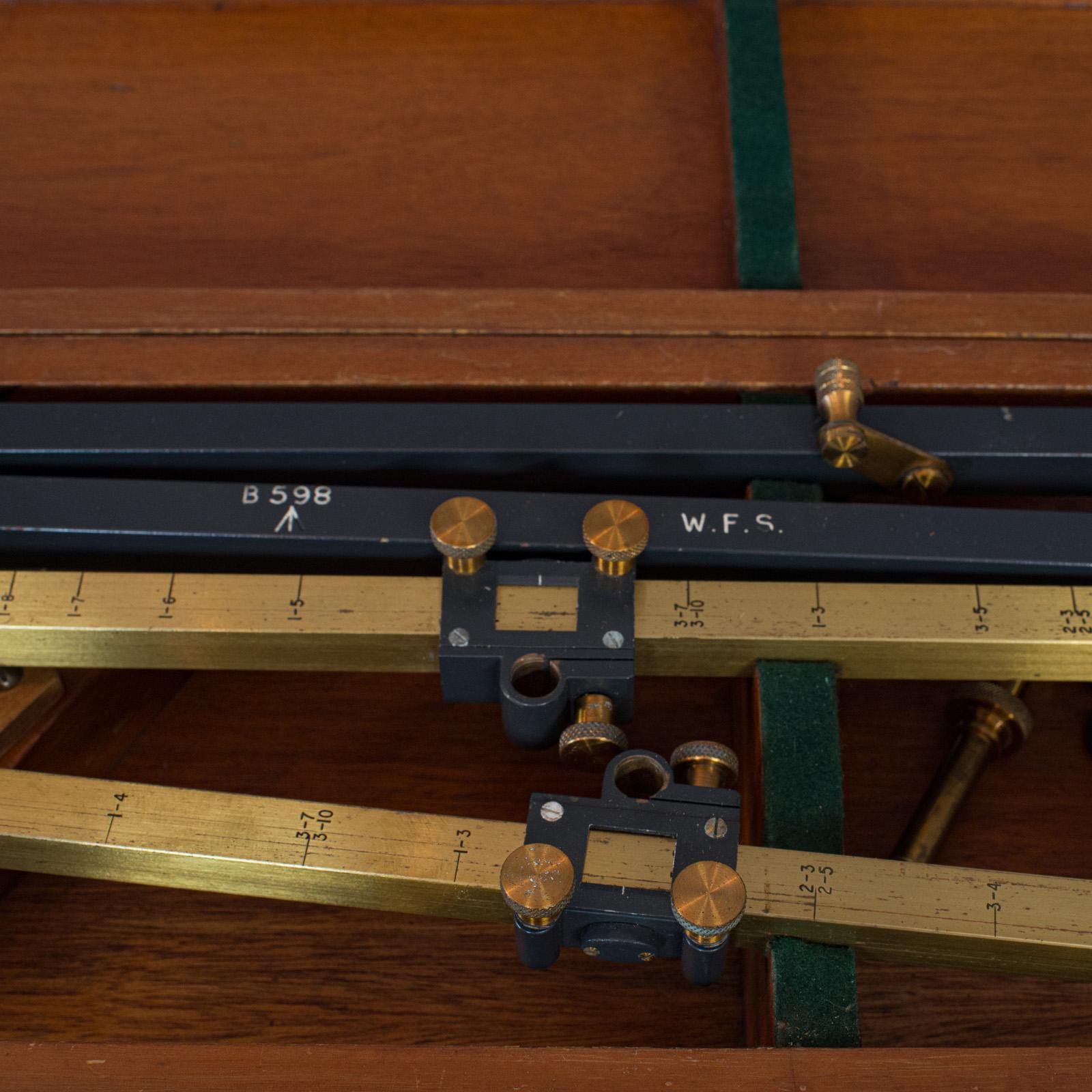 Grand Pantagraphe Vintage, Anglais, Laiton, Instrument de Mapping scientifique en vente 6