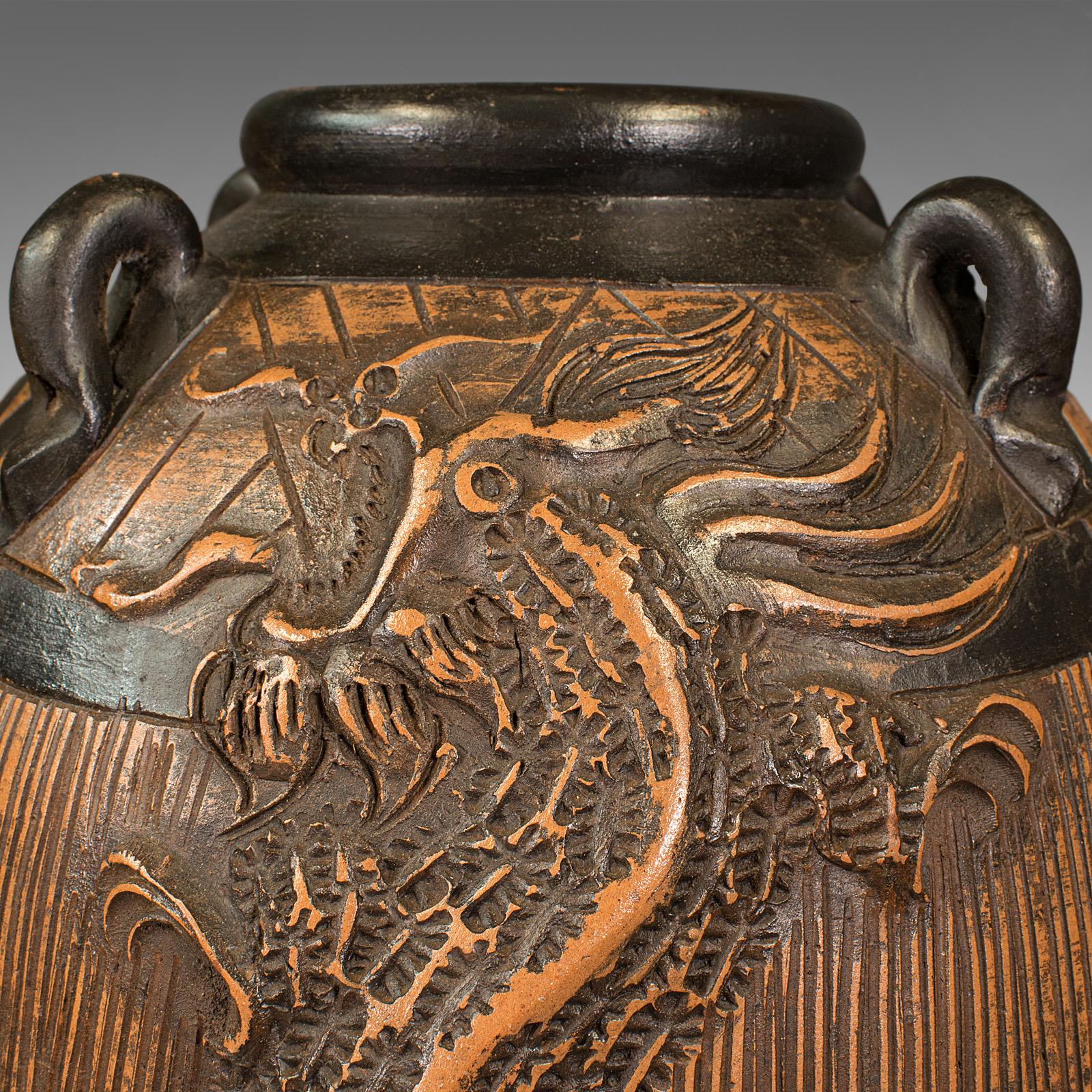 Large Vintage Planter, Chinese, Terracotta, Decorative Floor Vase, Mid Century For Sale 5