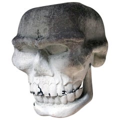 Large Used Polychrome Painted Fairground Human Skull from a Ghost Train Ride