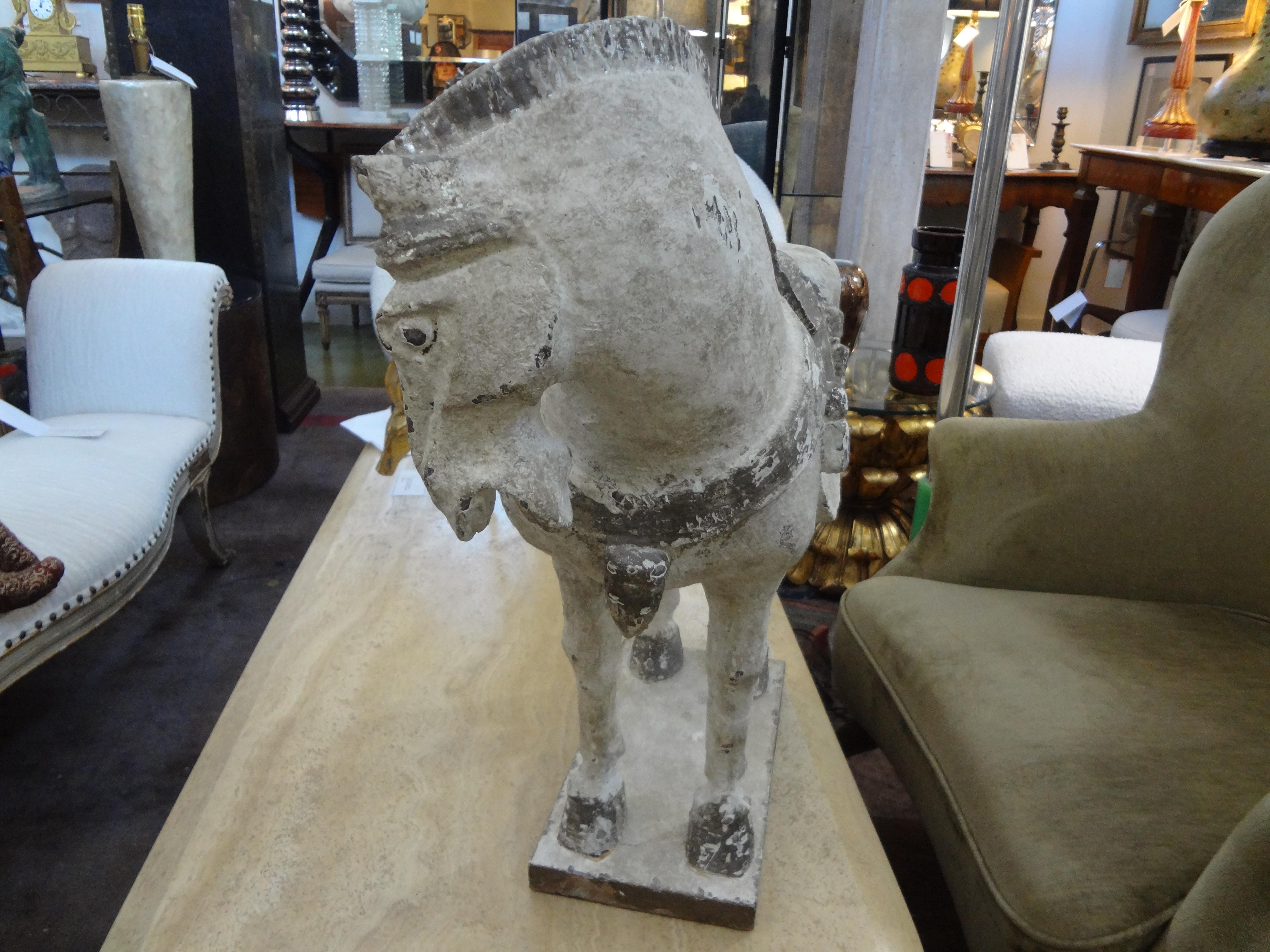 Large Stylized Plaster Tang Style Horse 2