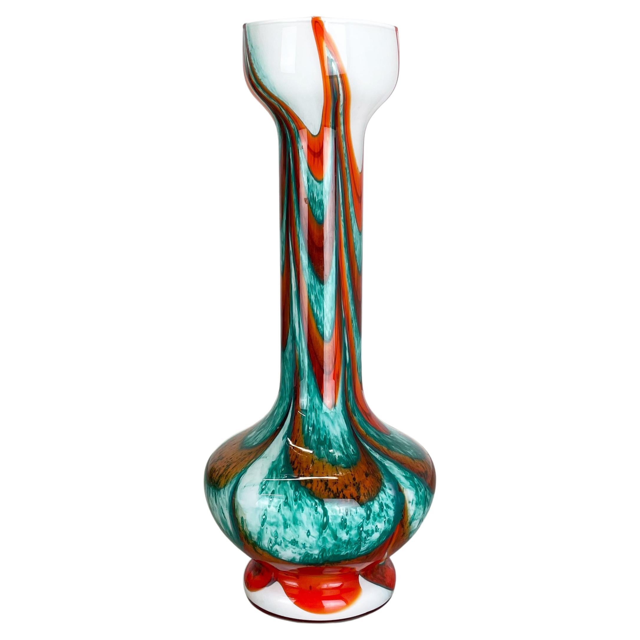 Large Vintage Pop Art "Multicolor" Opaline Florence Vase Design, 1970s, Italy